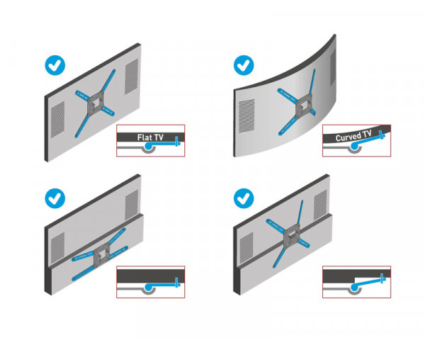 BARKAN BM343XLOD LCD TV zglobni zidni nosač do 65 inča sivi