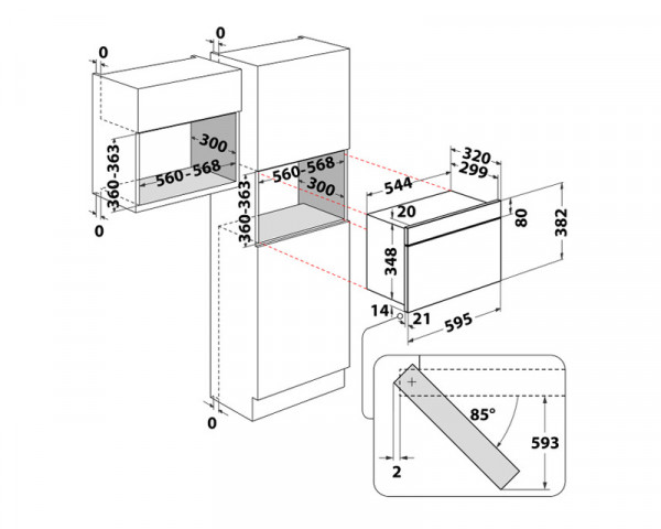 WHIRLPOOL WMN571BX ugradna mikrotalasna rerna