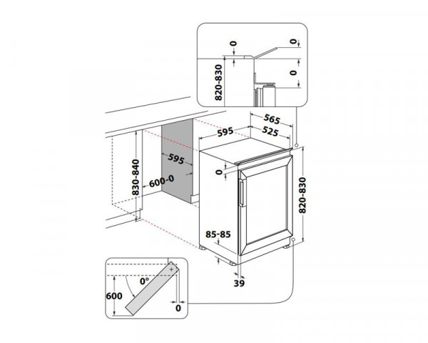 WHIRLPOOL WHWBU60D2B ugradna vinska vitrina