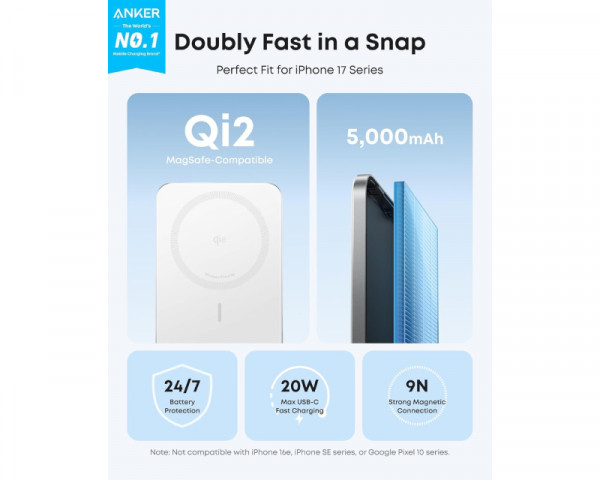 ANKER Nano 5000mAh, 20W, MagSafe Power Bank beli