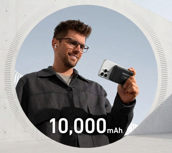 ANKER MagGo 10000mAh, 27W, bežični power bank, crni