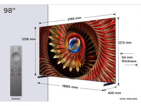 TCL Televizor 98C8K MiniLED-QLED 98 inch 4K UHD 144Hz Google TV crna