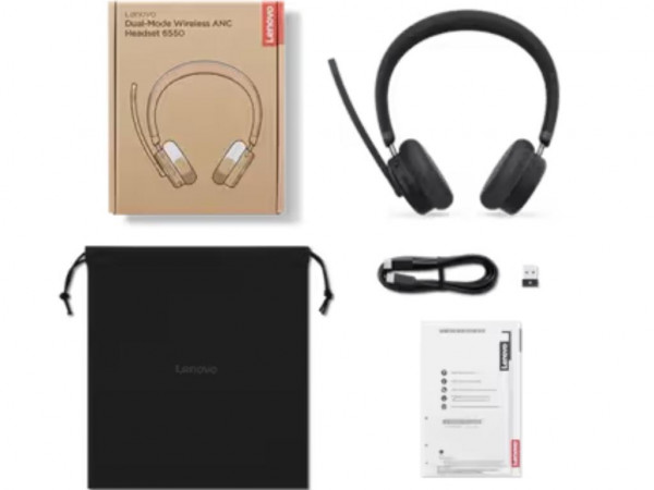 LENOVO Slušalice Dual-Mode Wireless ANC Headset 6550 (USB-A, Teams)