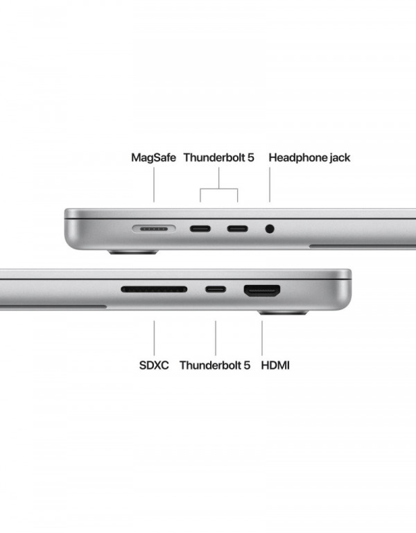 APPLE MacBook Pro 16.2 inch M4 Pro 14-core CPU 20-core GPU 48GB 1TB SSD Silver laptop (Z1FP000C6)