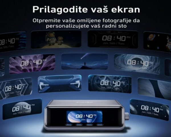 ANKER Prime 250W GaN stoni brzi punjač, 6-portova (4x USB-C, 2x USB-A) srebrni