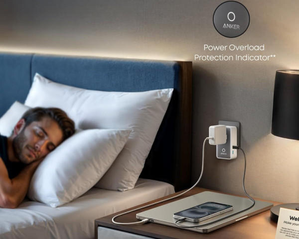 ANKER Nano 20W putni zidni punjač 5-portova (2x USB-A, 2x USB-C, utičnica EU na US, UK, AU i EU), beli