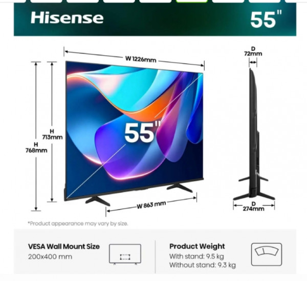 HISENSE 55 inča 55A6S 4K UHD LED Smart TV