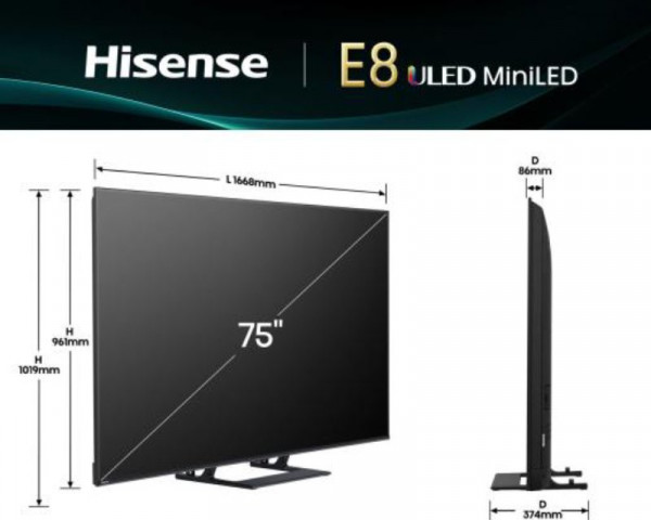 HISENSE 75 inča 75E8Q Mini-LED 4K UHD Smart TV
