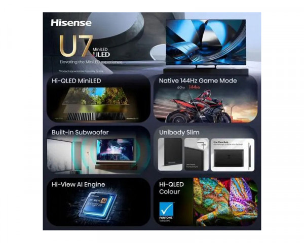 HISENSE 75 inča 75U7SE ULED Mini-LED 4K UHD Smart TV