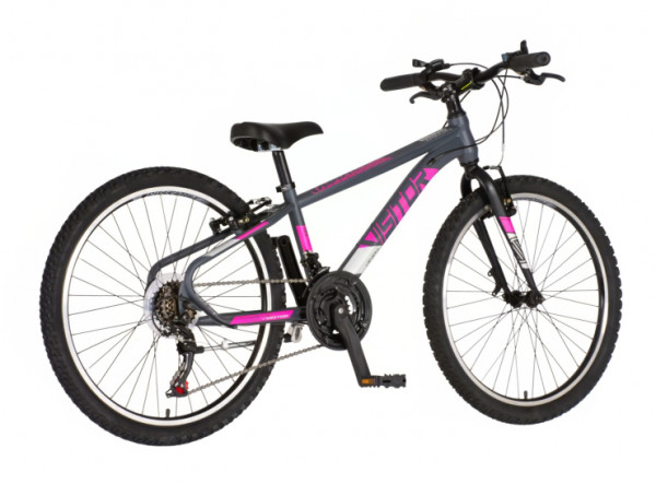 VISITOR Bicikl radiance 24 inch sivo roze